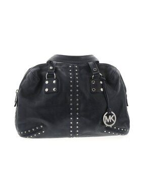 Michael Kors Blue Astor Studded Leather Satchel Bag